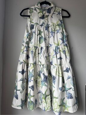 En Saison Sea Life Print Dress | size Medium | 100% cotton